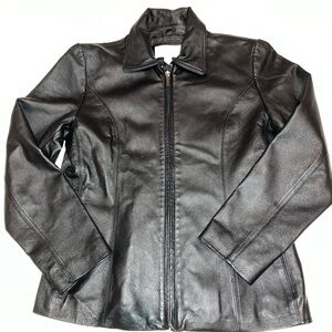 Worthington Women's Classic Black Leather Jacket